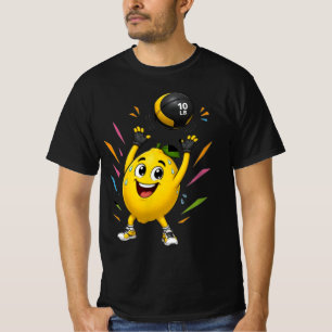 Lustige Zitrone Gewichtheben Cartoon Gym Workout T-Shirt