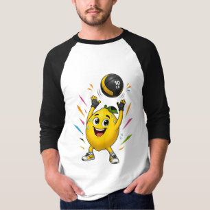 Lustige Zitrone Gewichtheben Cartoon Gym Workout T-Shirt