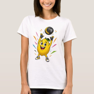 Lustige Zitrone Gewichtheben Cartoon Gym Workout T-Shirt