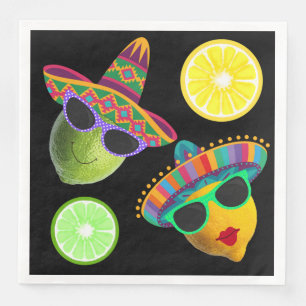Lustige Zitronen-Limetten-Party Serviette