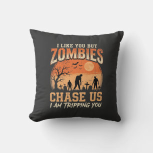 Lustige Zombies Halloween Jagd auf uns Design Kissen
