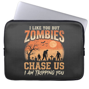 Lustige Zombies Halloween Jagd auf uns Design Laptopschutzhülle