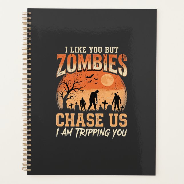 Lustige Zombies Halloween Jagd auf uns Design Planer (Vorderseite)