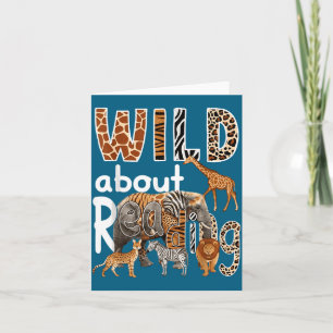 Lustige Zoo-Tiere wild auf Lesen Karte