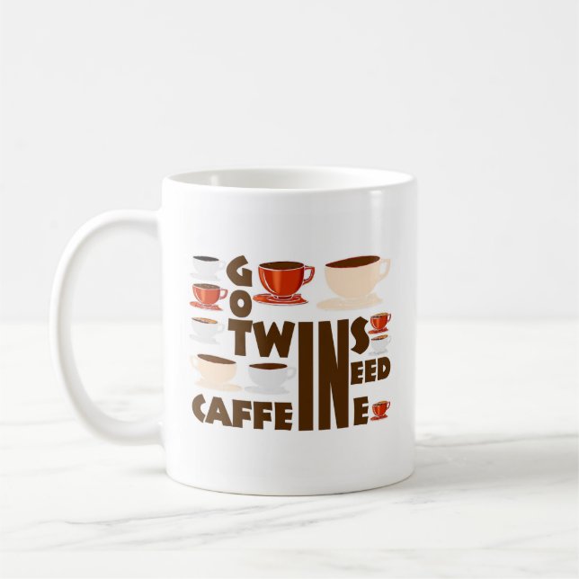 lustige Zwillinge Zitat Kaffeetasse (Links)