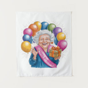 Lustigen Geburtstag Funny Nana Wandteppich