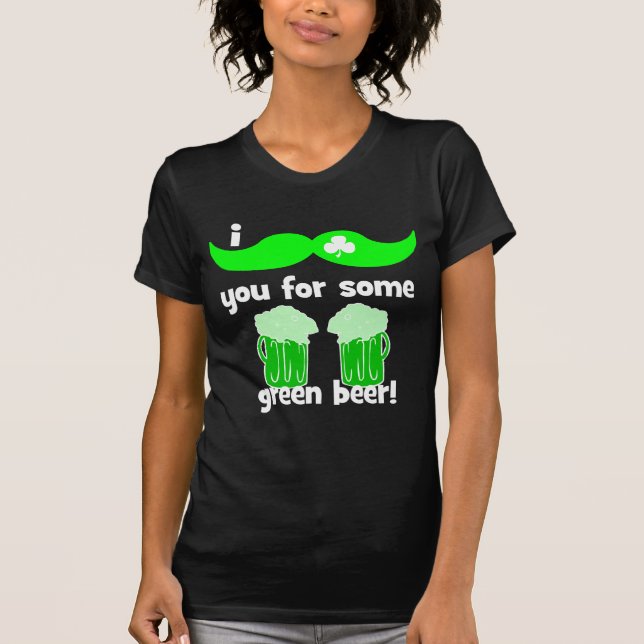 lustigen Schnurrbart St Patrick Tag T-Shirt (Vorderseite)