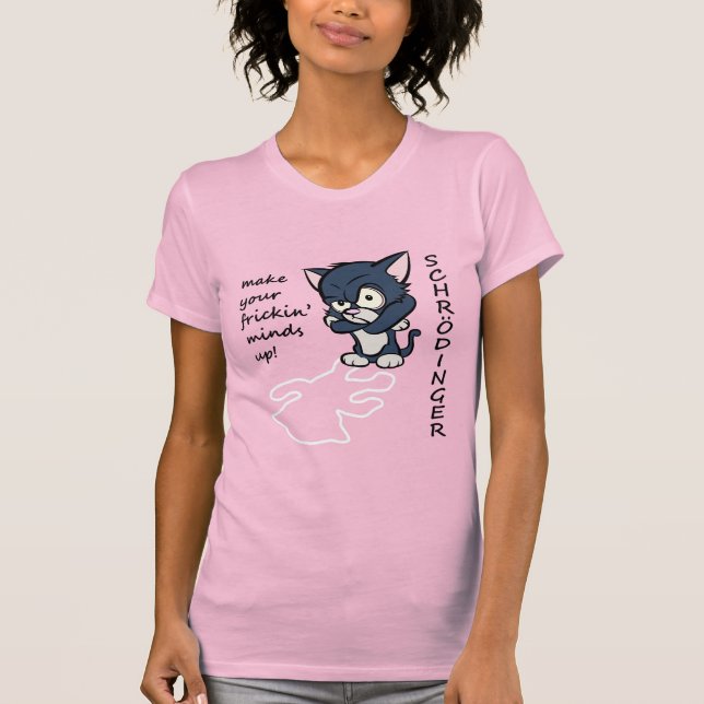 Lustigen Schrodingers Katze T-Shirt (Vorderseite)