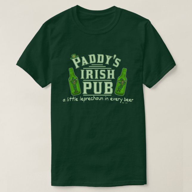 Lustigen St Patrick Kobold-Iren-Kneipe T-Shirt (Design vorne)