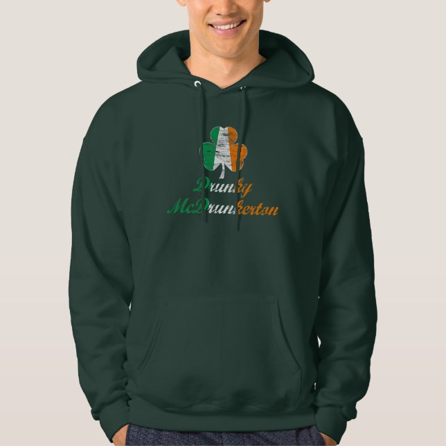 Lustigen St Patrick TagDrunky McDrunkerton Hoodie (Vorderseite)