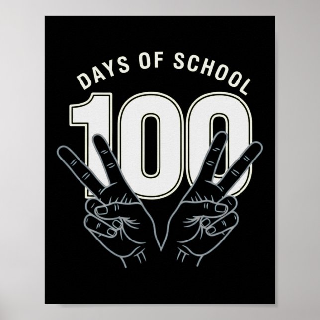 Lustiger 100. Schultag für Lehrer oder Schüler _ Poster (Vorne)