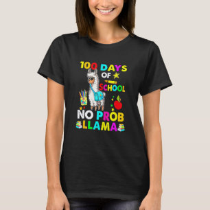 Lustiger 100 Tage Schule Kein Problem Lama Lehrer T-Shirt