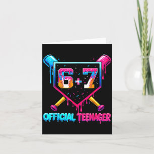 Lustiger 13. Geburtstag Teenager 67 Baseball Drip  Karte