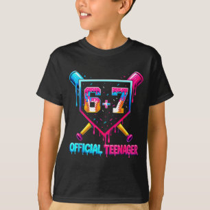 Lustiger 13. Geburtstag Teenager 67 Baseball Drip  T-Shirt