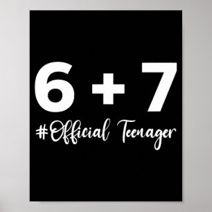 Lustiger 13. Geburtstag Teenager 6+7 Jahre alte Ju Poster