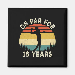 Lustiger 16. Geburtstag Golf Golfer 16 Jahre alte Magnet