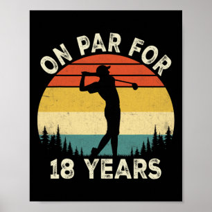 Lustiger 18. Geburtstag Golf Golfer 18 Jahre alter Poster