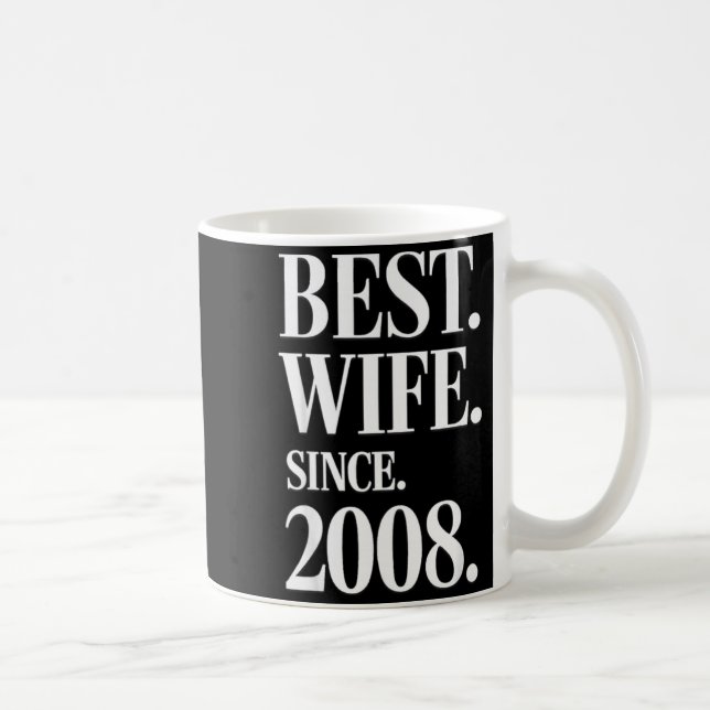 Lustiger 18. Hochzeitstag 2008 Ehefrau Kaffeetasse (Rechts)