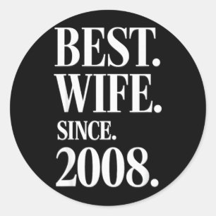 Lustiger 18. Hochzeitstag 2008 Ehefrau Runder Aufkleber