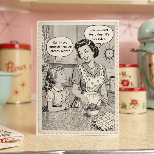 Lustiger 1950er Vintage Retro Eiscreme Muttertag Karte (Von Creator hochgeladen)