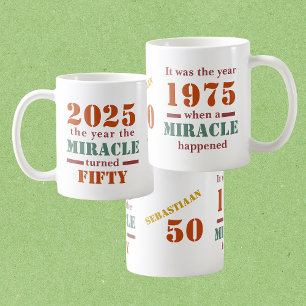 Lustiger 1975 Vintage-Miracle-Happened 50. Geburts Kaffeetasse