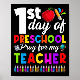 Lustiger 1. Tag im Vorschulgebet für meinen Lehrer Poster