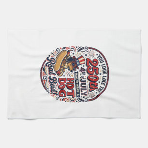 Lustiger 250. 4. Juli Hot Dog Dachshund Geschirrtuch