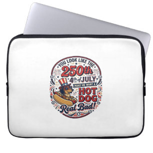 Lustiger 250. 4. Juli Hot Dog Dachshund Laptopschutzhülle