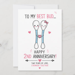 Lustiger 2. Hochzeitstag Baumwoll-Hochzeitstagsk Dankeskarte