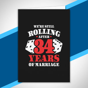 Lustiger 34. Hochzeitstag Paare seit 34 Jahren ver Karte