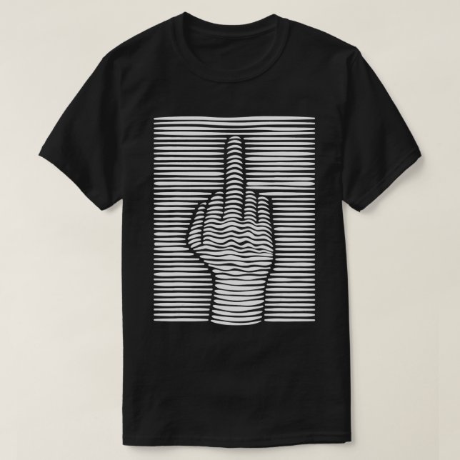 Lustiger 3D-Effekt Mittelfinger T-Shirt (Design vorne)