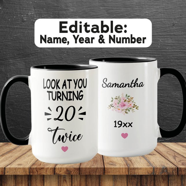 Lustiger 40. Geburtstag – Benutzerdefinierter Name Tasse (Von Creator hochgeladen)
