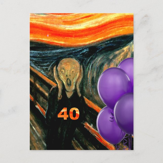 Lustiger 40. Geburtstag Postkarte (Vorderseite)