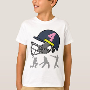 Lustiger 4. Geburtstag Cricket-Spieler Jungen Kind T-Shirt