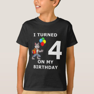 Lustiger 4. Geburtstag Werwolf ich wurde 4 an mein T-Shirt
