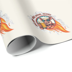 Lustiger 4. Juli BBQ-Schwein-Bierkrug Grillmeis Geschenkpapier