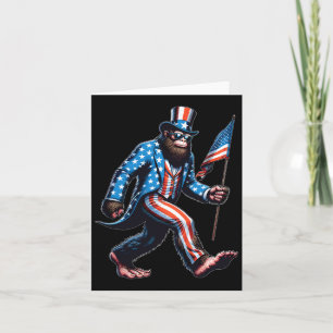 Lustiger 4. Juli Bigfoot Sasquatch Amerikanische F Karte