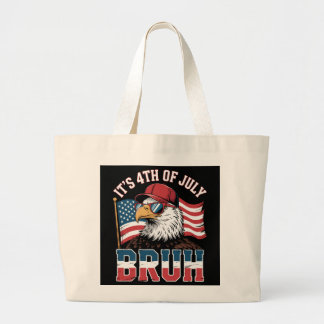 Lustiger 4. Juli Bruh Patriotischer Adler Jumbo Stoffbeutel