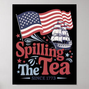Lustiger 4. Juli, der den Tee seit 1773 in den USA Poster