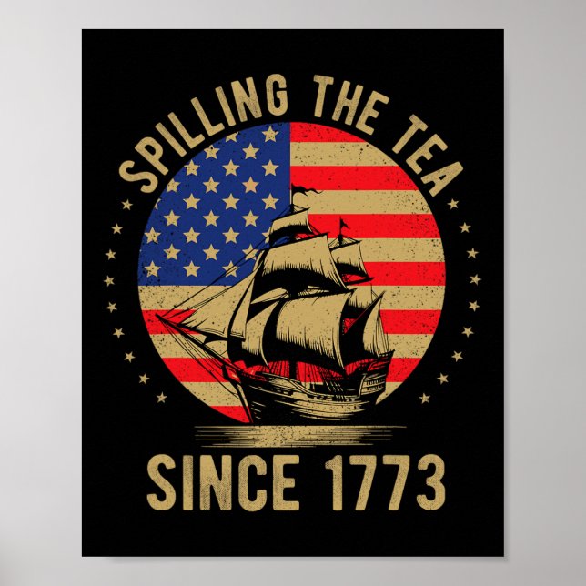 Lustiger 4. Juli, der den Tee seit 1773 vergießt V Poster (Vorne)
