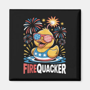 Lustiger 4. Juli Enten-Feuerwerk Patriotischer Vie Magnet