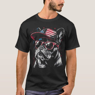 Lustiger 4. Juli Französische Bulldogge Hunde Lieb T-Shirt