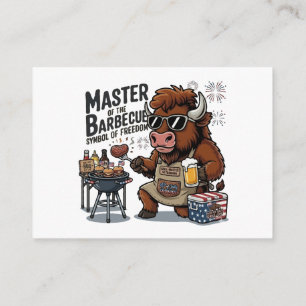Lustiger 4. Juli Grillmeister-Bison-BBQ Begleitkarte