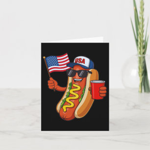 Lustiger 4. Juli Hot Dog USA Patriotisch Unabhängi Karte