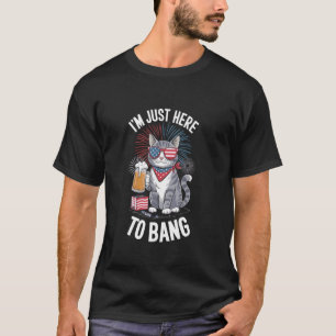 Lustiger 4. Juli Katzen Feuerwerk Bier Party USA H T-Shirt
