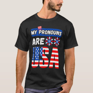 Lustiger 4. Juli, meine Pronomen sind USA T-Shirt