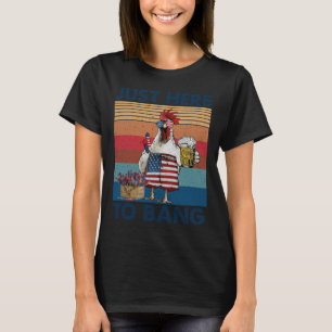 Lustiger 4. Juli, nur hier um Ng USA-Flagge Huhn T-Shirt