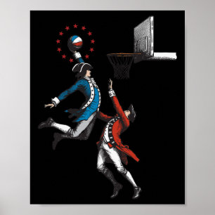 Lustiger 4. Juli - Patriotischer Slam Dunk - Vinta Poster