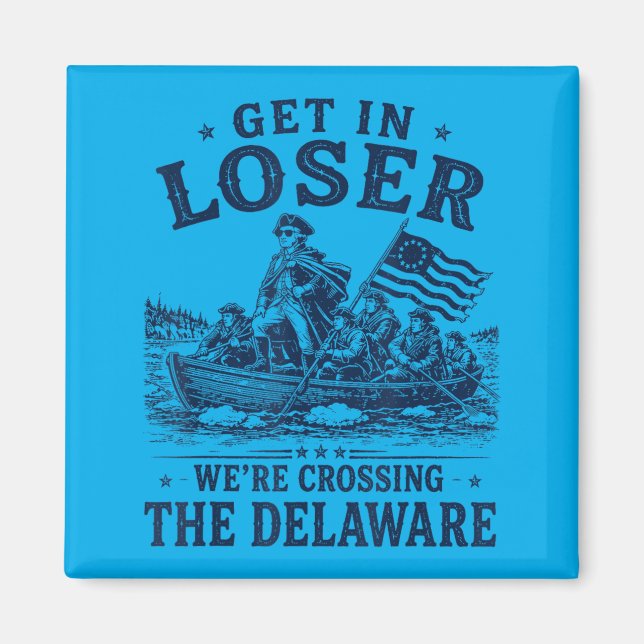 Lustiger 4. Juli Überquerung der Delaware-Patrioti Magnet (Vorne)