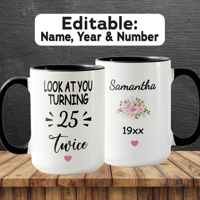 Lustiger 50. Geburtstag – Benutzerdefinierter Name Tasse (Von Creator hochgeladen)